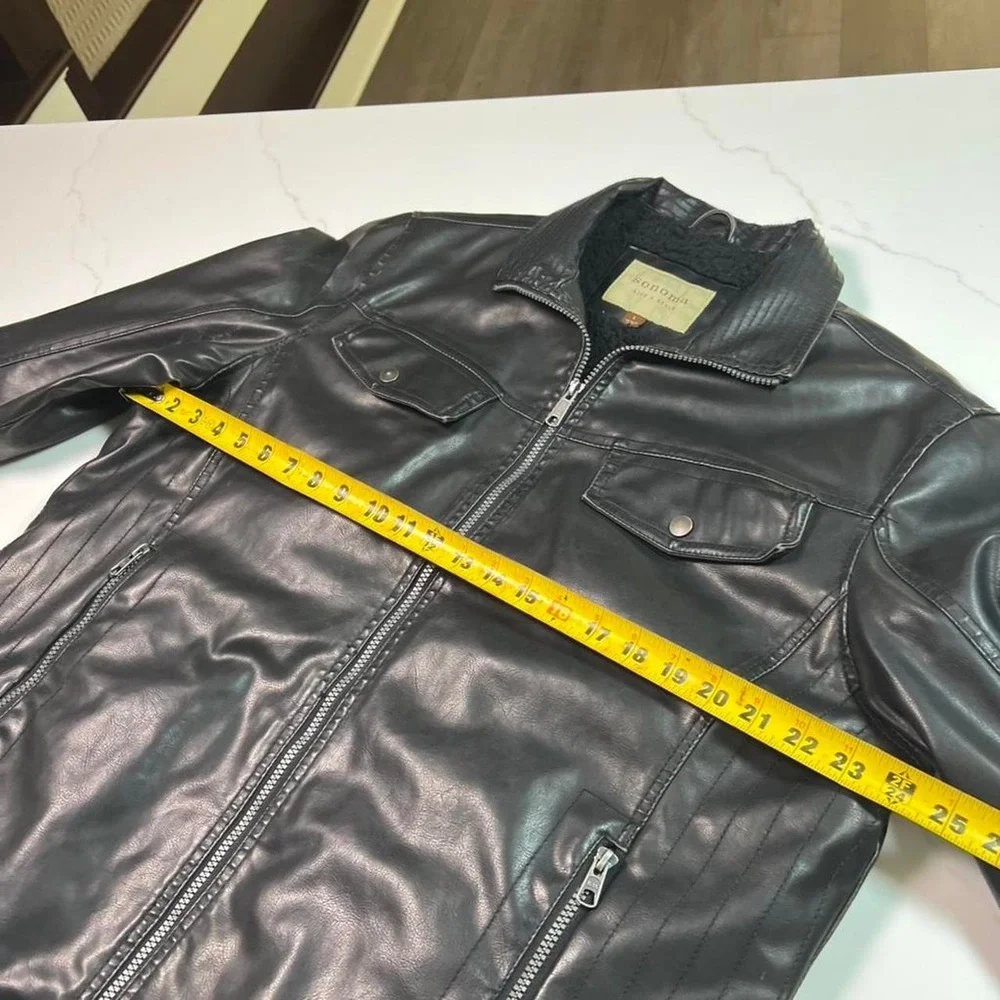 Vintage‎ men's Sonoma black leather biker jacket with Sherpa lining